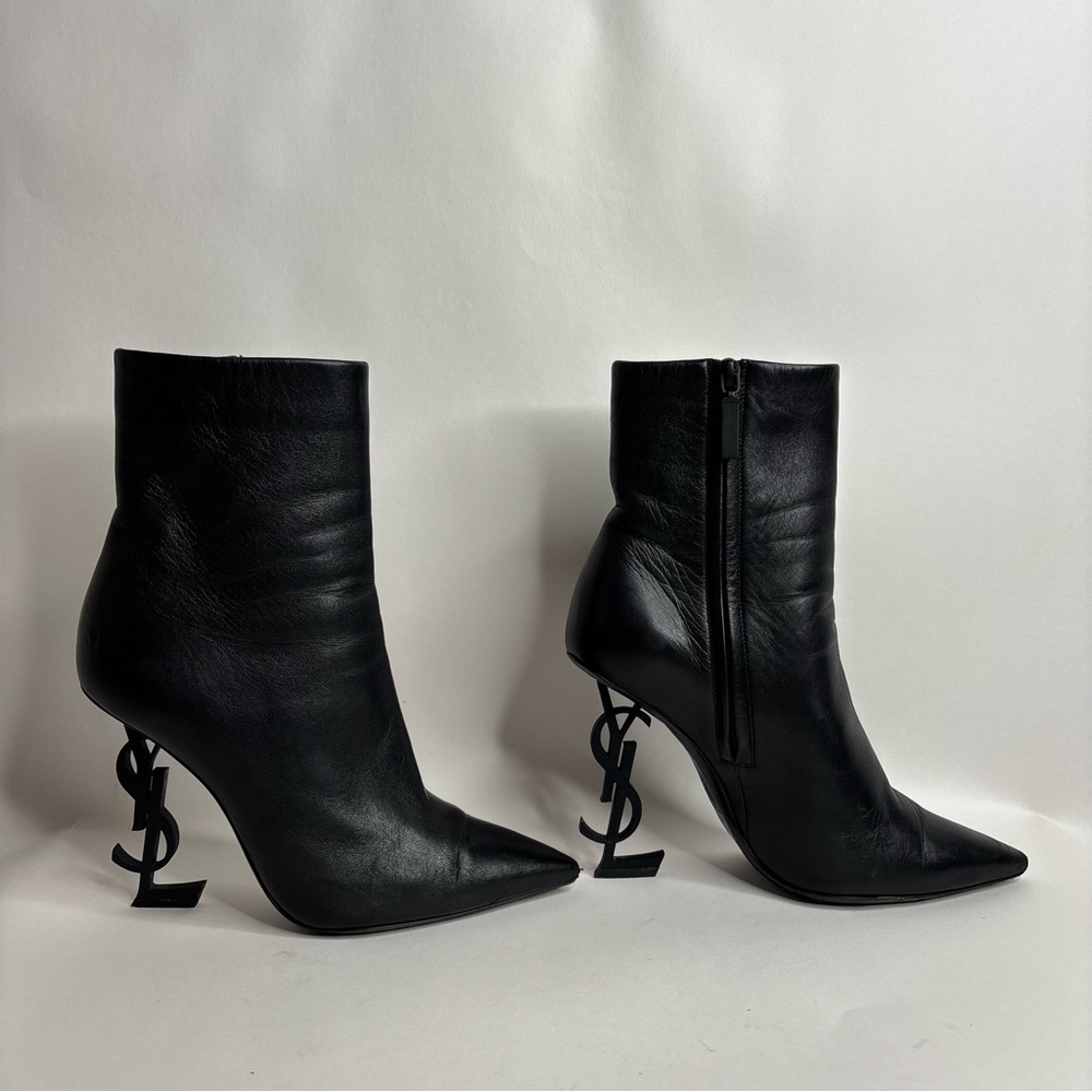 Yves SAINT LAURENT Opyum 110 YSL Heeled Boots Black size 37 - Picture 3 of 17